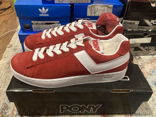 PONY starter Red/white Suede rare and Vintage NIB 10.5 DEADSTOCK - Picture 2 of 9