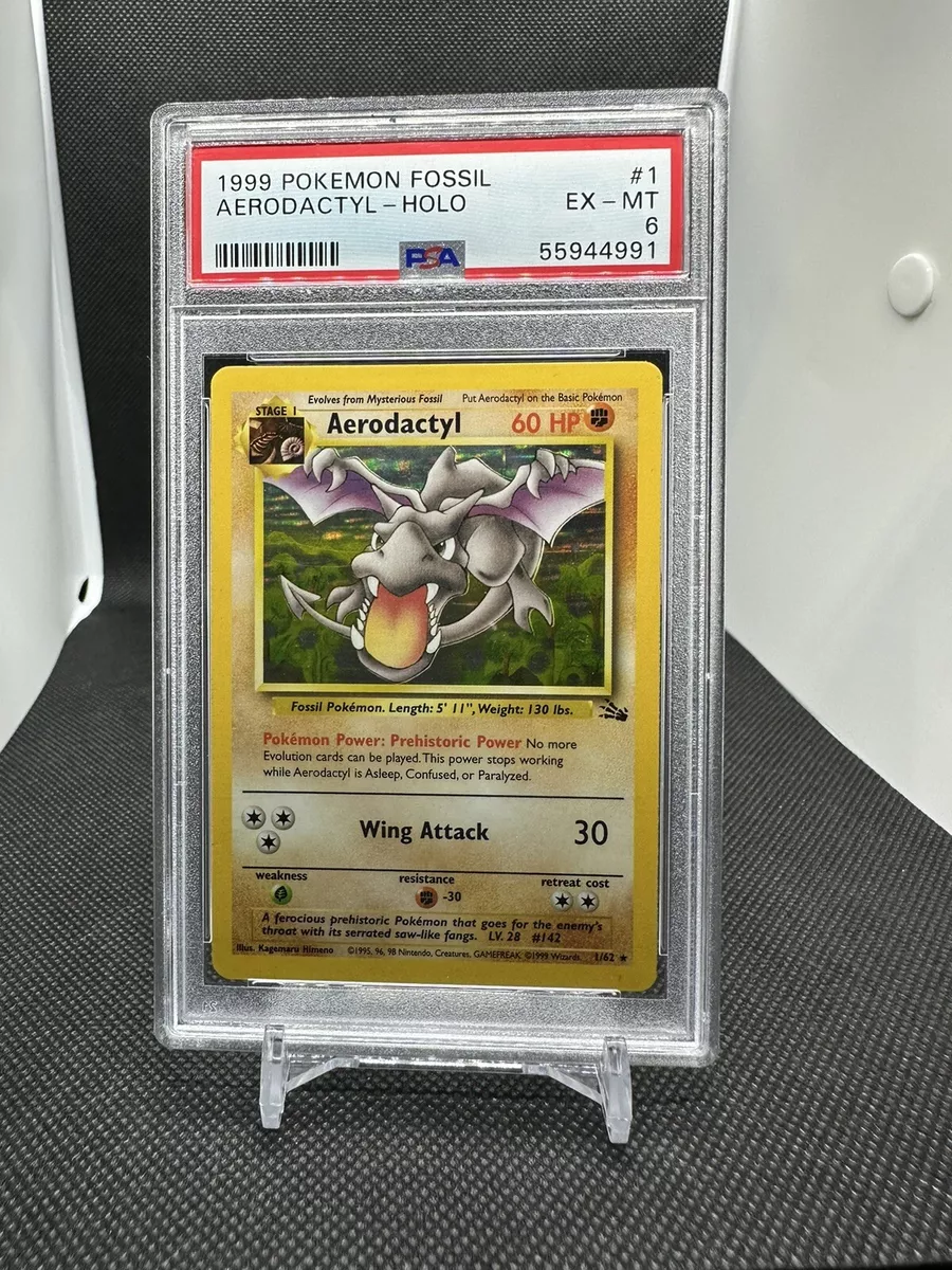 1999 Fossil #1 Aerodactyl - Holo (PSA 6 EX-MT)