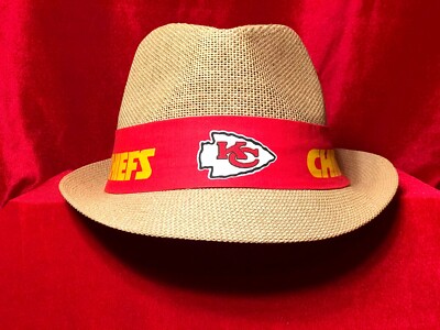 NFL Kansas City Chiefs unisex summer fedora Panama straw hat with band
