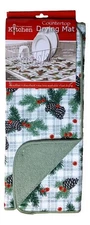 WOODSY CHRISTMAS Pinecones Microfiber Countertop Dish Drying Mat, by Kay Dee