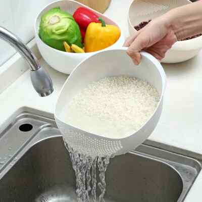 1 Piece of Rice Drainage Basket Rice Filter Fruit and Vegetable Drainage Sieve