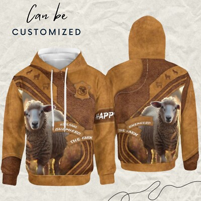Personalized Name Sheep Happy Hoodie, Custom 3D Sheep Hoodie, Unisex Sizes XS-6X