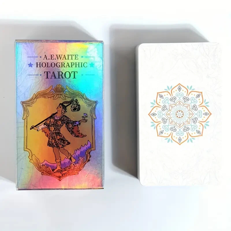 holographic tarot cards Crystalstruck Tarot Silver Holographic Limited Edition 78 card deck- B –  Cozy Coven main image 1