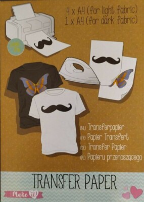 Bügelpapier Transferpapier Bügel Folie Aufbügeln helle + dunkle Textilien Tshirt