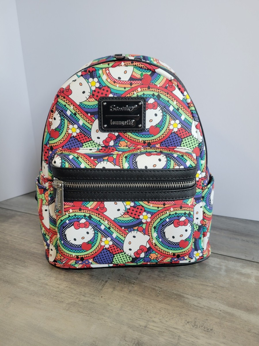 New! Loungefly Sanrio Hello Kitty Rainbow Abstract Mini Backpack Colorful! Loungefly Sanrio Hello Kitty Rainbow Abstract Mini Backpack  main image 2