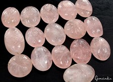 16 Pcs Natural Rose Quartz 26mm-31mm Top Quality Untreated Mix Carved Gemstones
