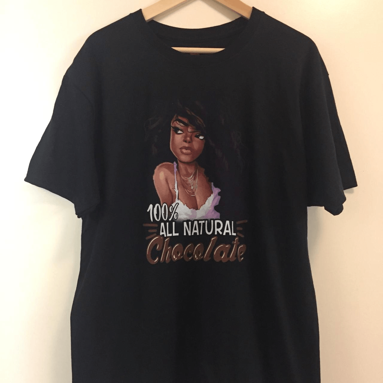 100% All Natural Cotton Chocolate Brown T-Shirt Size Large