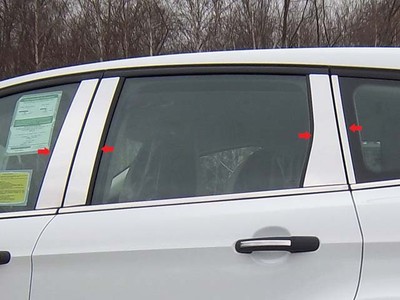 Stainless Chrome Pillar Posts 6PCS QAA Window Trim FOR Ford Escape W/O Key 13-19