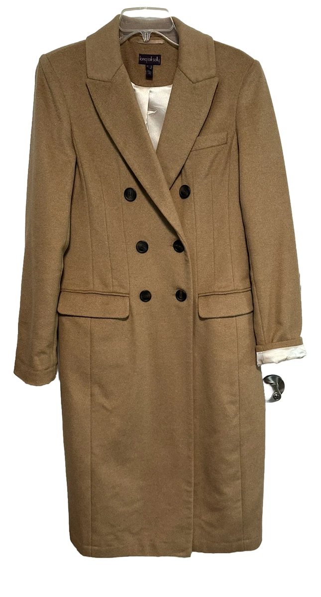 Long Tall Sally LTS Sz 8T Tall Wool Blend Long Coat Double