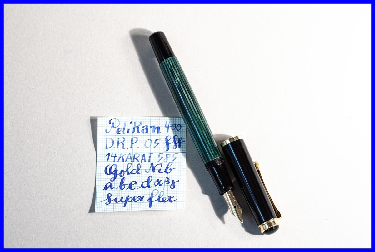 first model PELIKAN 400 Piston Filler GREEN STRIPED with 05