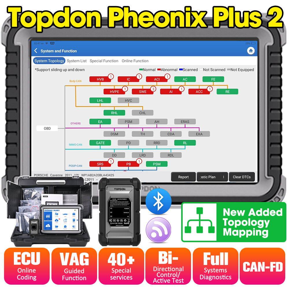 2026 Newest TOPDON Phoenix PLUS 2 Coding Full System Diagnostic Scanner Tool