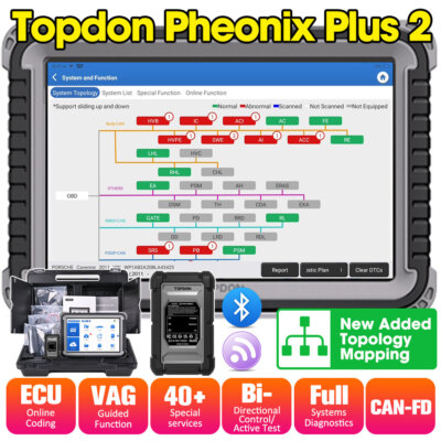  2026 Newest TOPDON Phoenix PLUS 2 Coding Full System Diagnostic Scanner Tool