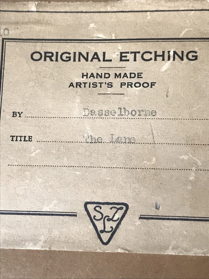 1930 - Lucien Dasselborne - The Lane - Impresión - Sociedad de grabado de París - Arte Foto 2 de 4