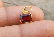 Ciondolo in oro granato rosso naturale, collana con ciondolo fatto a mano in ...