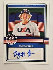 RYAN HARWOOD 2023 Panini Stars & Stripes 15U NATIONAL TEAM BLUE FOIL AUTO