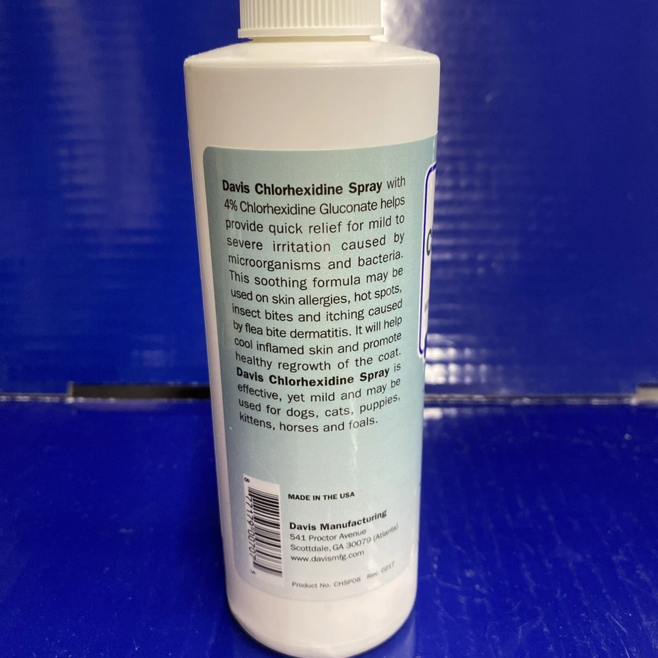 Davis хлоргексидин спрей, 8 жидк. унций - срок годности 7/26 Бесплатная доставка - Изображение 4 из 4