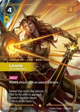 Leona - Determined (Overnumbered) 184/166 Showcase Vendetta Riftbound Foil NM — live eBay listing