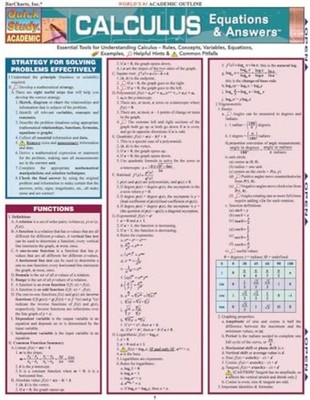 Calculus Equations and Answers: Reference Guide (Quicks - HardBack NEW BarCharts