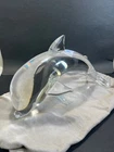 Large 11 3/4" Steuben crystal glass dolphin porpoise figurine