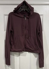 Kyodan Outdoor Full Zip Hoodie Jacket Purple Thumbhole Stretch Women's S