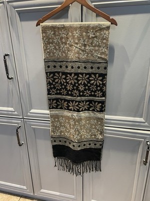 Corrierildo Made in Italy Neutral Floral Silk Scarf 72  x 15.5 