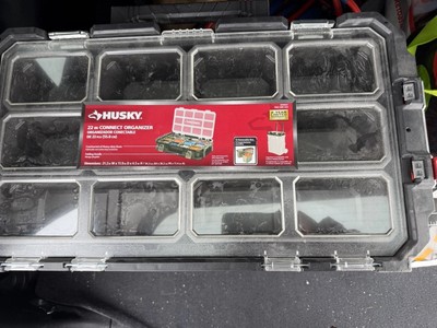 Husky Connect Stackable Portable 10-Compartment Small Tool & Parts Organizer