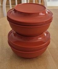 Tupperware Serve-N-Seal Oriental Bowls x 2 1980's Vintage. Mould No 1595-8. VGC