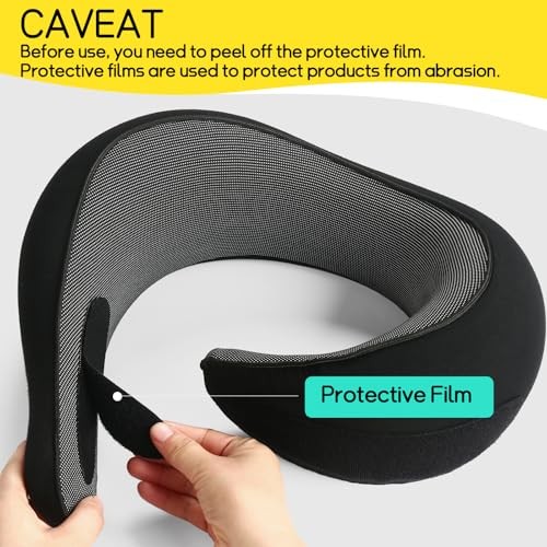 Memory Foam Travel Neck Pillow for Airplanes - Soft & Supportive Black Design Memory Foam Travel Neck Pillow for Airplanes - Soft & Supportive Black Design
