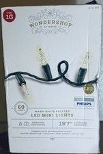 60ct LED Faceted Mini Christmas String Lights Cool Warm Green Wire Wondershop