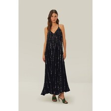 Anthropologie Farm Rio V-Neck Sequin Slip Maxi Dress Size S - NEW!