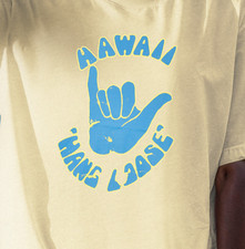 Hawaii 'Hang Loose' Shaka Hand T-shirt Retro Surf Vibe Tee, Island Graphic Top