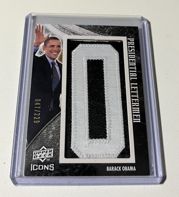 BARACK OBAMA 2008 UPPER DECK ICONS #PL PRESIDENTIAL LETTERMEN ''O'' PATCH 047/229