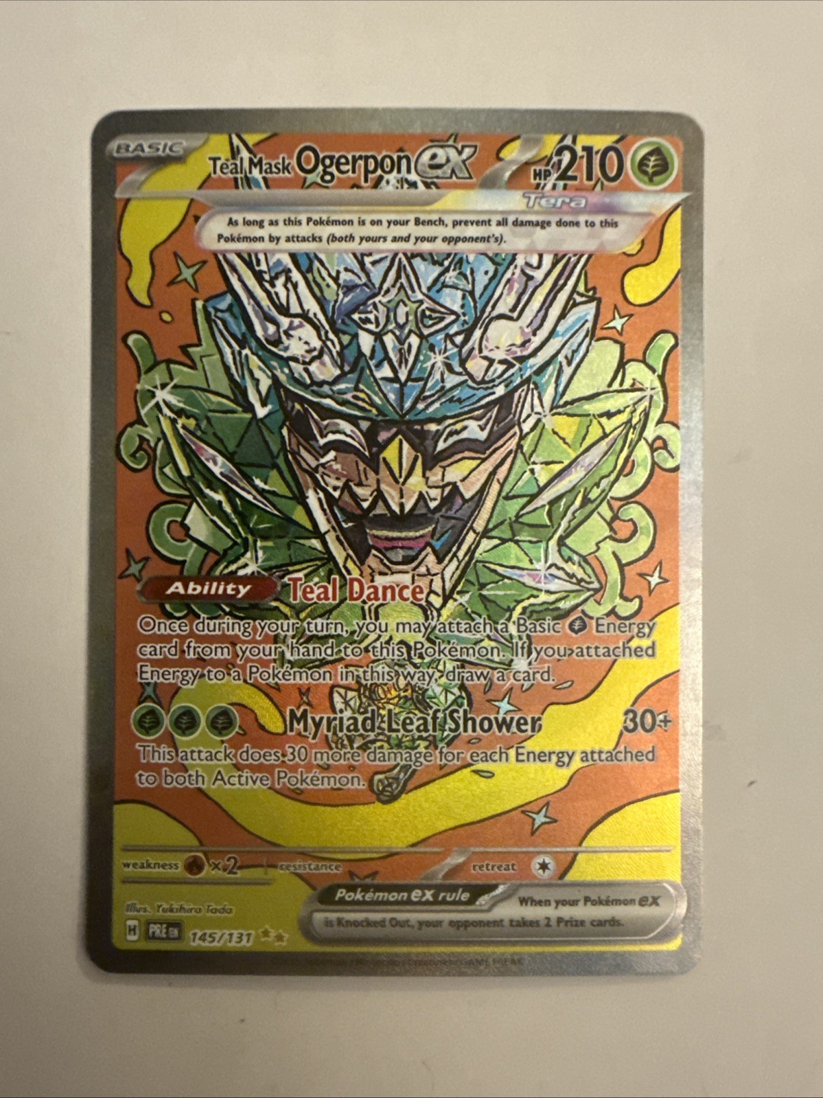 Pokemon TCG Prismatic Evolutions Sir Teal Mask Ogerpon EX 145/131 NM Condition