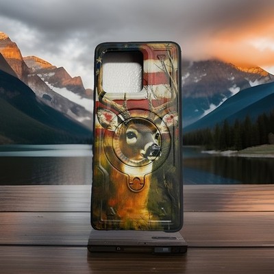 Deer, American flag, USA, Case for Apple iPhone 14 Pro Max - America, 360 stand