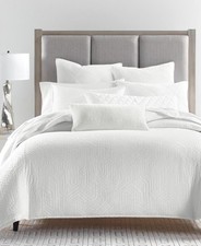 Hotel Collection White Etched Geo King Duvet Cover Only