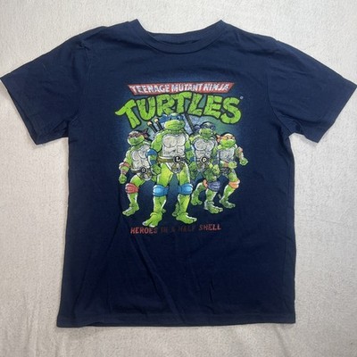Nickelodeon TMNT Graphic Tee Kid s L Heroes Half Shell Turtles Shirt Vintage Sty