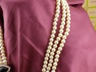 Vintage Faux Pearl Costume Jewelry Set Black Onyx Style Cabochon Rhinestone — photo 9