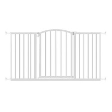 Ingenuity Deluxe Metal Extra Tall Walk Through Arch Dog Gate for Doorways, White