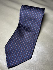 Brooks Brothers 346 100 Silk Tie Necktie Navy Blue Red Small Squares BB5