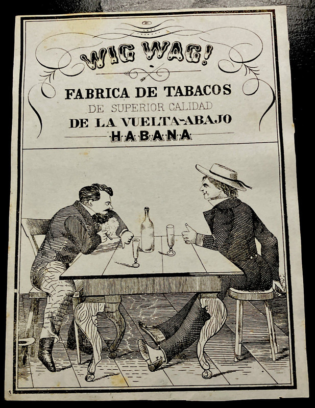 Vintage Original Wig Wag, Fabrica de Tabacos Habana Cigar Original Label!