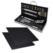 18-Piece BBQ Grill Set, 16-pc Stainless Steel Barbecue Tools Kit with Aluminu...