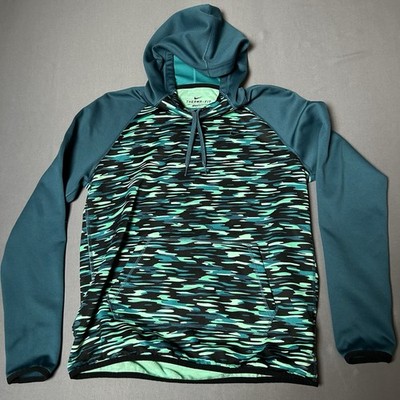 Women s Nike Haze All Time Pullover Hoodie Teal Green Black Therma-FIT Size M