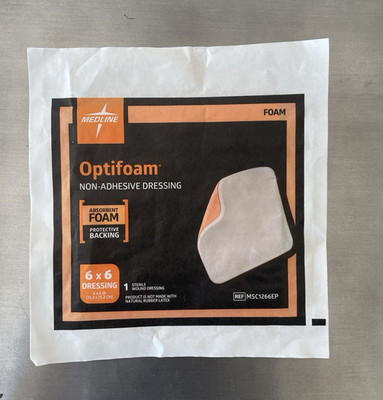 Medline Optifoam Sterile Non-Adhesive Foam Dressing 6x6 in White MPN MSC1266EP