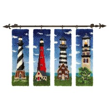 Herrschners  Lighthouse Bay Banners Kit  Hanger Latch Hook Kit