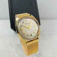 RARE VINTAGE BULOVA ACCUTRON 2180 TUNING FORK N5 GOLD TONE MEN'S WATCH 