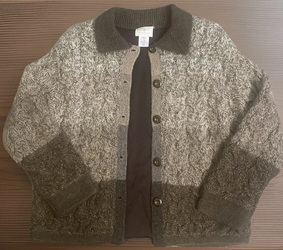 Vintage Susan Bristol Cardigan Sweater Cable Knit Mohair Wool Fully Lined Sz Md - Image 4 of 4