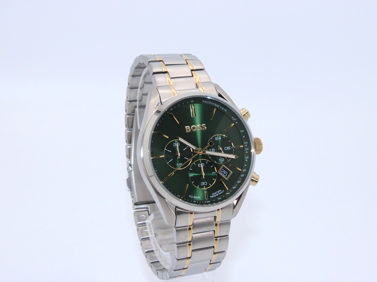 HUGO BOSS 44mm Green Dial Men's Watch Champion HB1513878 | eBay