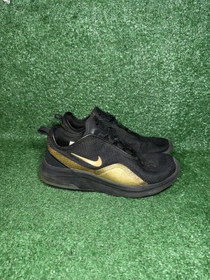 Nike Air Max Motion 2 Womens Size 8.5 Black Gold Running Shoes Comfort Sneakers