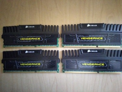 4 pcs.- Corsair Vengeance 8GB Computer Memory Module CMZ16GX3M4A1600C9B 1600MHz