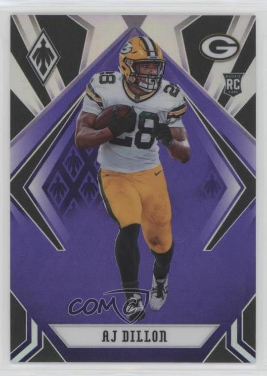 2020 Panini Phoenix Rookies Purple 10/149 AJ Dillon #125 0a6